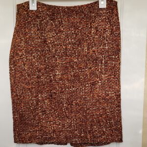 Talbots Textured Pencil Skirt in Brown and Cream